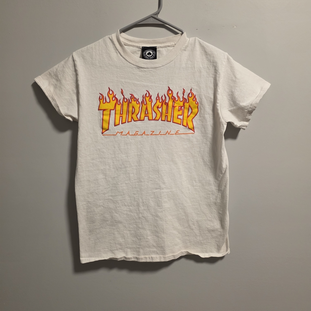 Thrasher Kids T-Shirt with Orange Flame Logo